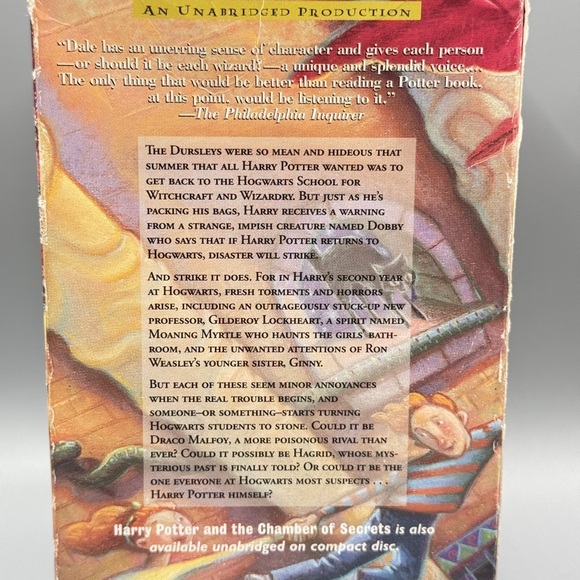 📚 Harry Potter Chamber of Secrets Jim Dale Audiobook 6 Cassette Tapes w/ Box - Picture 14 of 16